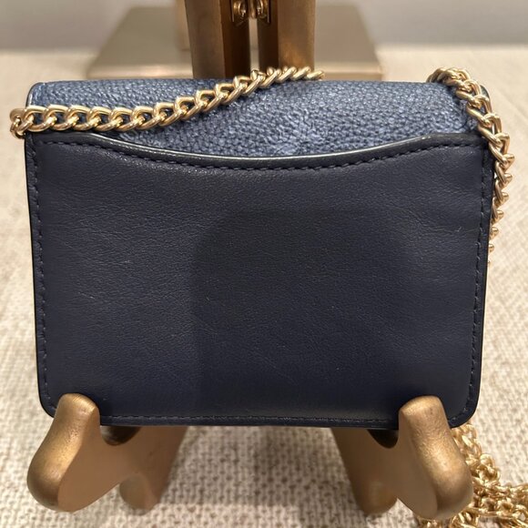 Coach Mini Wallet W/Horse & Carriage Dot Print on a Chain - Picture 7 of 11